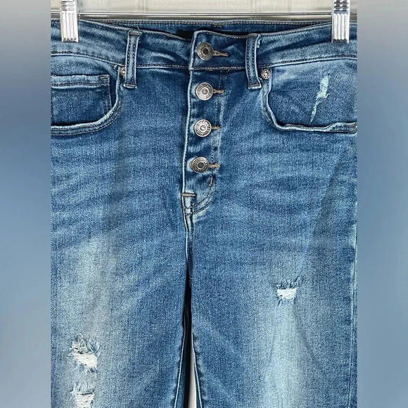 RISEN LOS ANGELES Medium Wash Distressed Jeans Size 5/27 - Picture 4 of 12